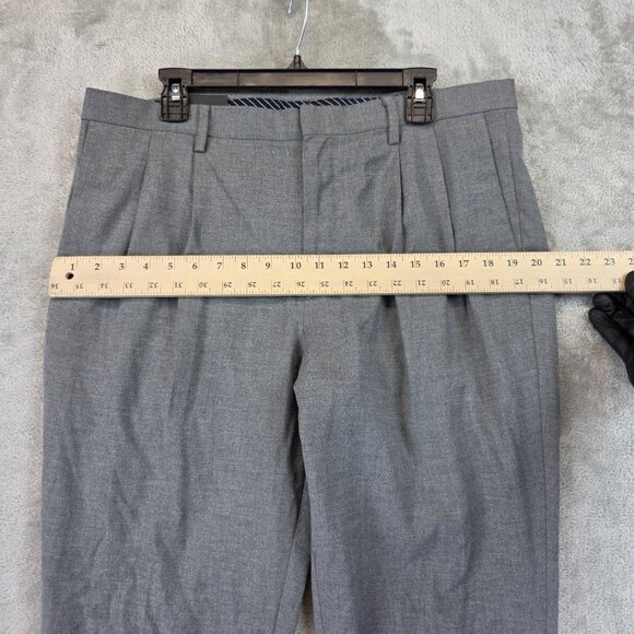 Banana Republic Pants Mens 36x32 Gray Slim Pleated Wool Blend Dress Trousers - Picture 5 of 14